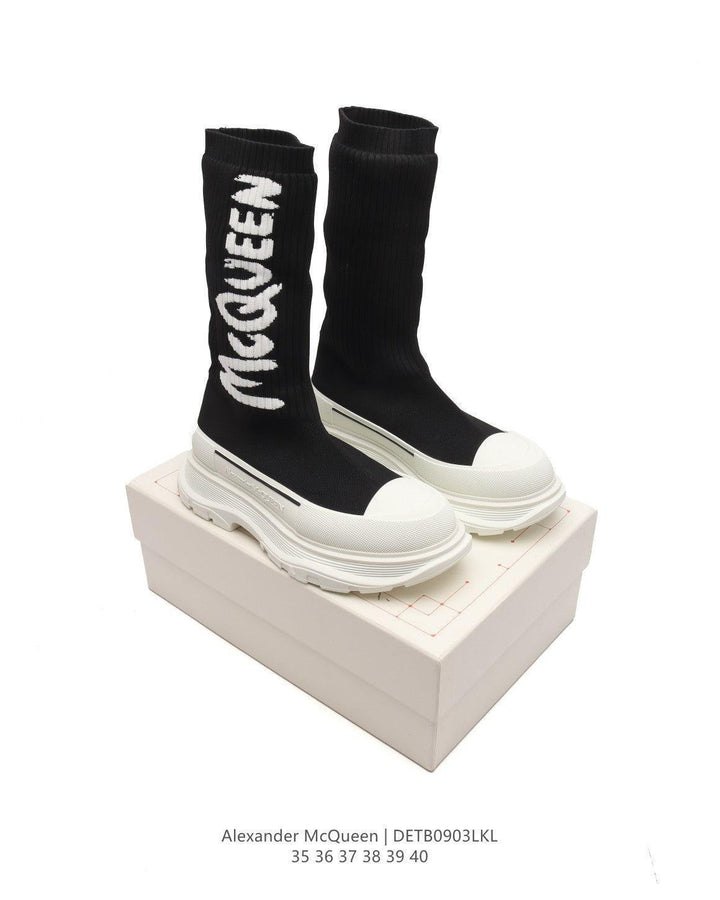 Alexander McQueen Graffiti Knit Tread Slick Boot - Banlieue91