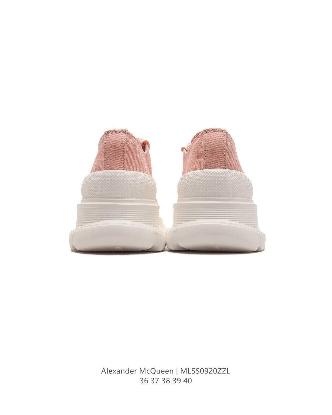 Alexander McQueen Women Tread Slick lace-up Sneakers 'Pink/White' - Banlieue91