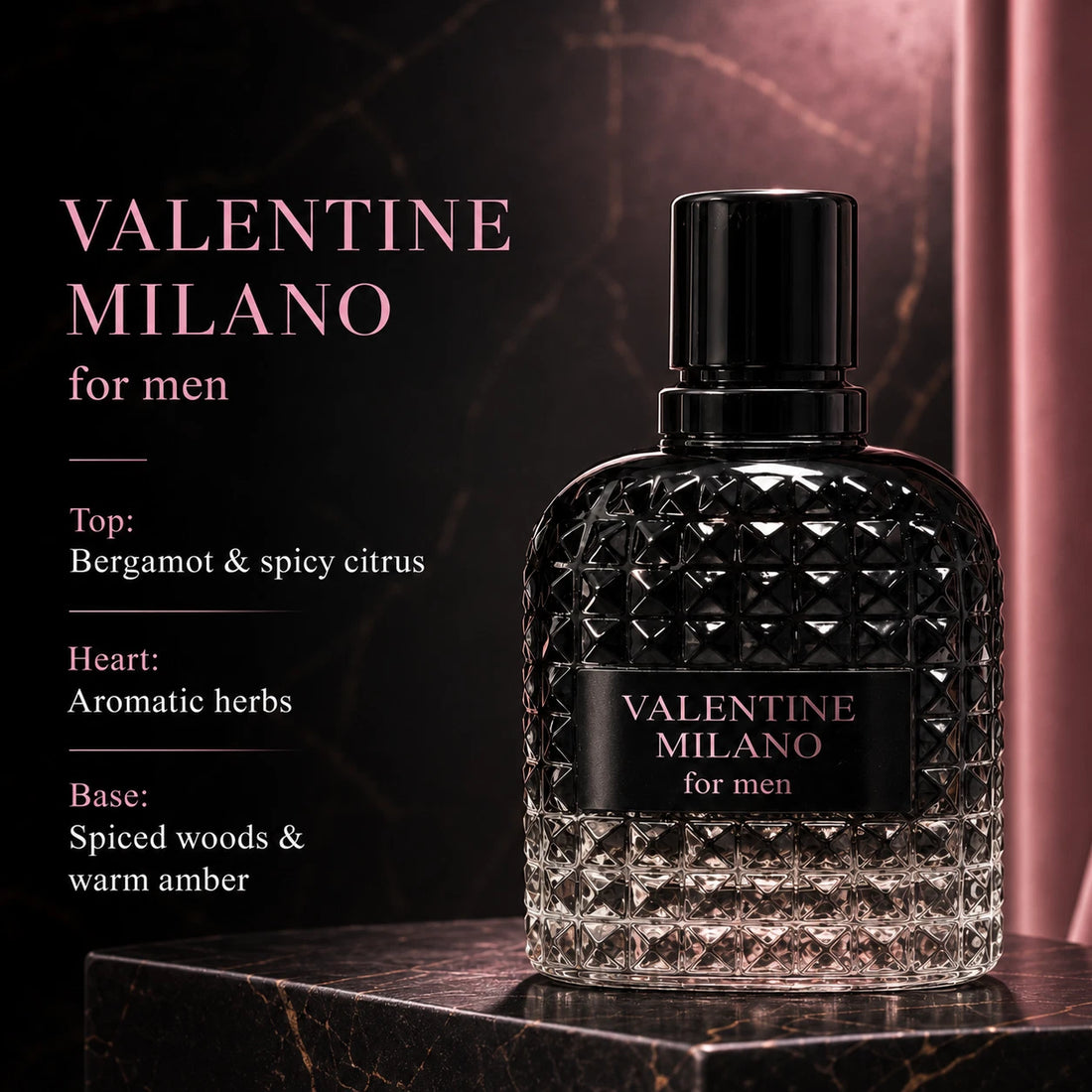 Valentine Milano For Men Eau De Parfum 3.4 fl oz 100 ml Spray EDP Cologne NEW